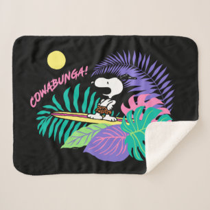Couverture Sherpa cacahuètes   Cowabunga Snoopy