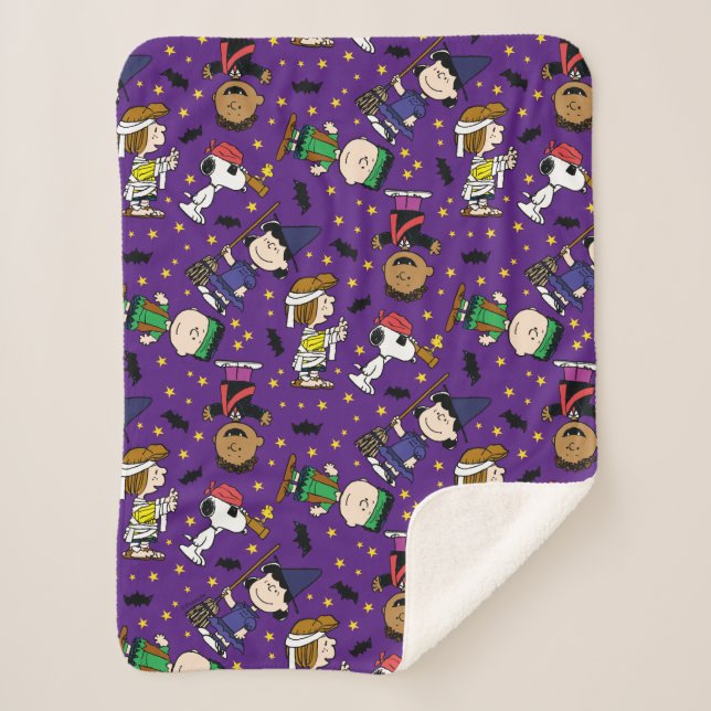Couverture Sherpa cacahuètes | Happy Halloween Motif (Devant)