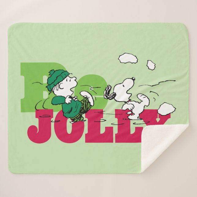 Couverture Sherpa cacahuètes | Linus & Snoopy Be Jolly (Devant (Horizontal))