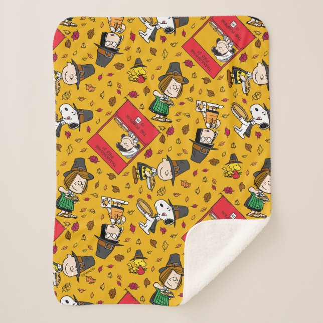 Couverture Sherpa cacahuètes | MOTIF BON THANKSGIVING (Devant)
