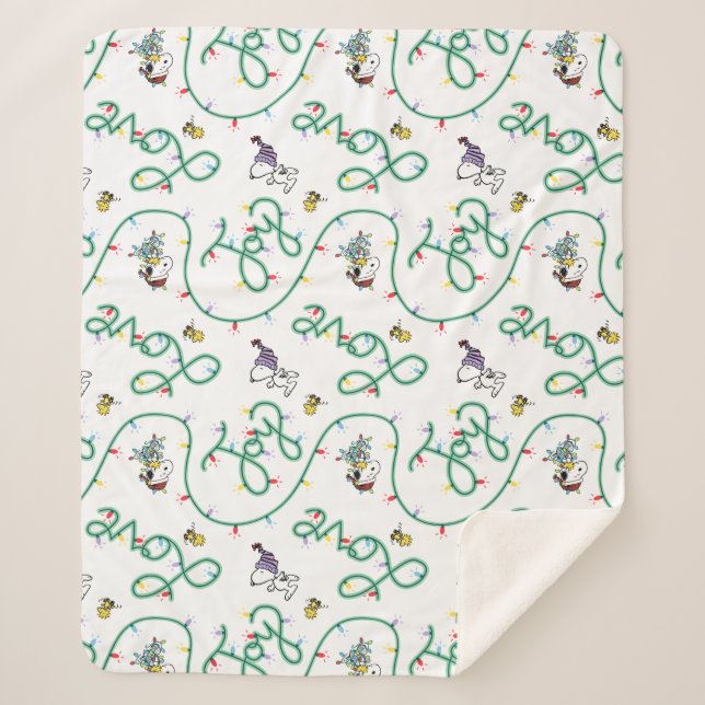 Couverture Sherpa cacahuètes | Motif d'amour de Noël brillant et bri (Devant)