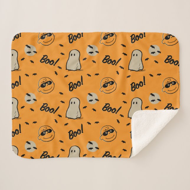 Couverture Sherpa cacahuètes | Motif d'Halloween de l'équipage Éffra (Devant (Horizontal))