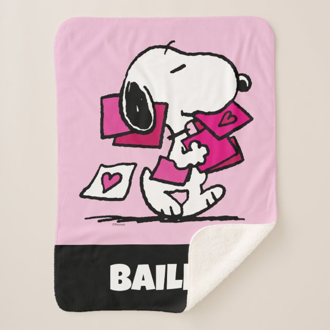Couverture Sherpa cacahuètes | Saint Valentin | Snoopy (Devant)