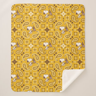 Couverture Sherpa cacahuètes Snoopy Bandana Cowboy
