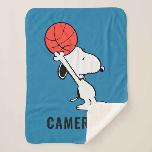 Couverture Sherpa cacahuètes | Snoopy Basketball Hoop Shot (Devant)