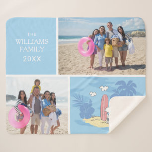 Couverture Sherpa cacahuètes Snoopy Beach Ajouter Votre Nom Et P