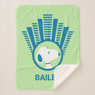 Couverture Sherpa cacahuètes Snoopy Blue Deco Dreams