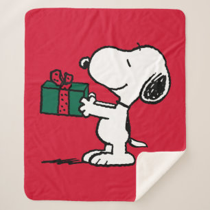 Couverture Sherpa cacahuètes   Snoopy Christmas Gift Giver