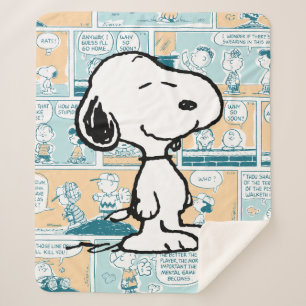 Couverture Sherpa cacahuètes   Snoopy Comic Motif