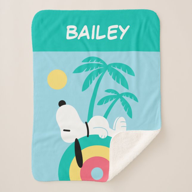 Couverture Sherpa cacahuètes | Snoopy Deco | Ajouter Votre Nom (Devant)