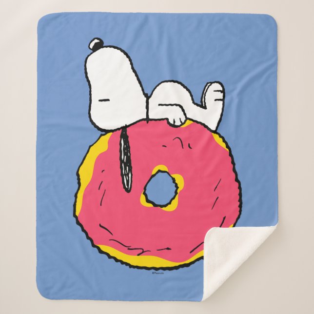 Couverture Sherpa cacahuètes | Snoopy Donut rose (Devant)