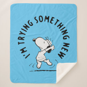 Couverture Sherpa cacahuètes   Snoopy Essayer Quelque Chose De Nouve