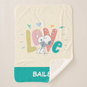 Couverture Sherpa cacahuètes   Snoopy Flower Love
