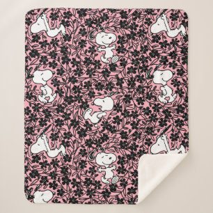 Couverture Sherpa cacahuètes   Snoopy Flower Vine Motif