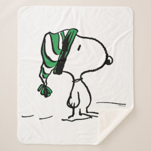 Couverture Sherpa cacahuètes   Snoopy Green Casquette de neige
