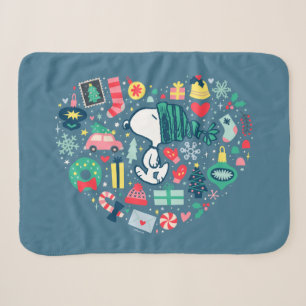 Couverture Sherpa cacahuètes Snoopy Holiday Happiness Heart