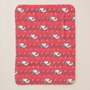 Couverture Sherpa cacahuètes Snoopy Holiday Ho Ho Ho Holiday