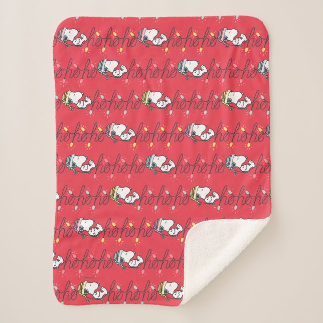 Couverture Sherpa cacahuètes | Snoopy Holiday Ho Ho Ho Holiday (Devant)