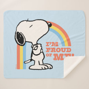 Couverture Sherpa cacahuètes Snoopy Je suis fier de moi