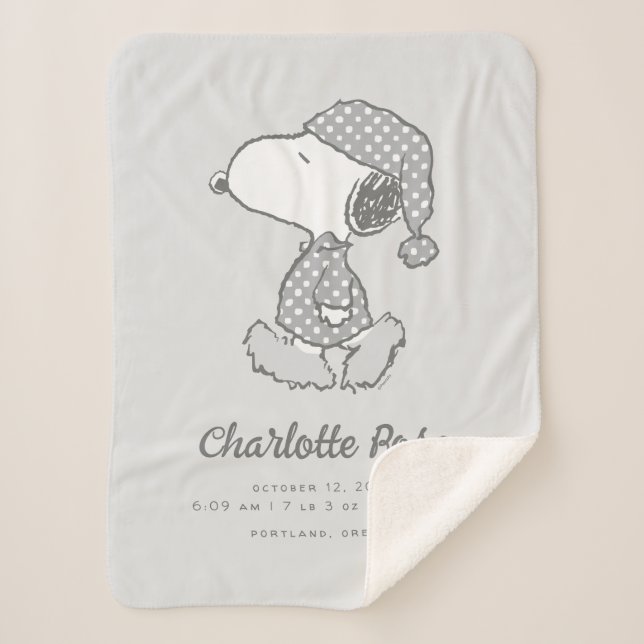 Couverture Sherpa cacahuètes | Snoopy Polka Dot Pajamas Baby (Devant)