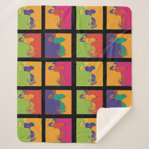 Couverture Sherpa cacahuètes   Snoopy Pop Art Moderne