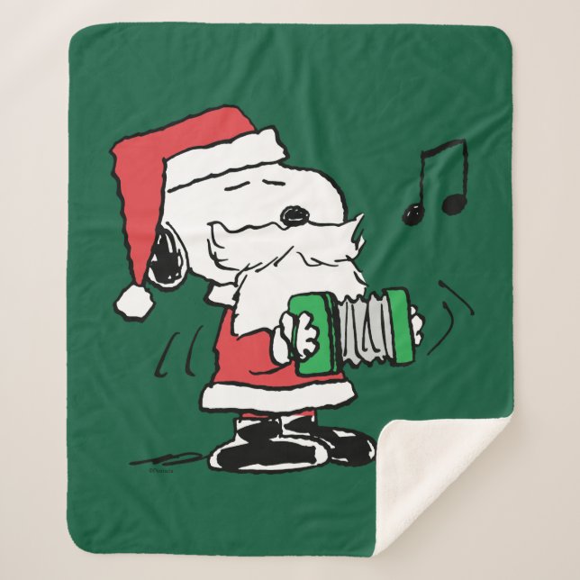 Couverture Sherpa cacahuètes | Snoopy Santa Claus Accordian (Devant)