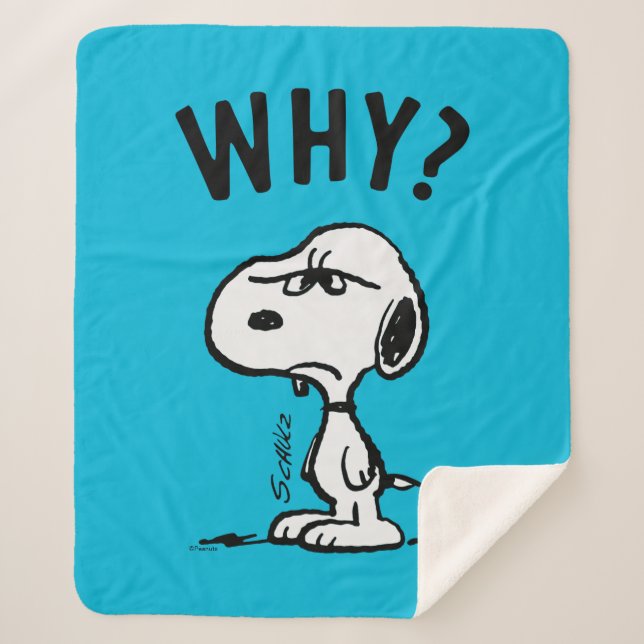 Couverture Sherpa cacahuètes | Snoopy Se Demande Pourquoi ? (Devant)