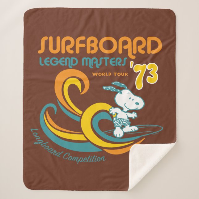 Couverture Sherpa cacahuètes | Snoopy Surboard Longboard Competition (Devant)