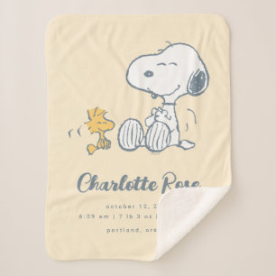 Couverture Sherpa cacahuètes   Snoopy & Woodstock Baby