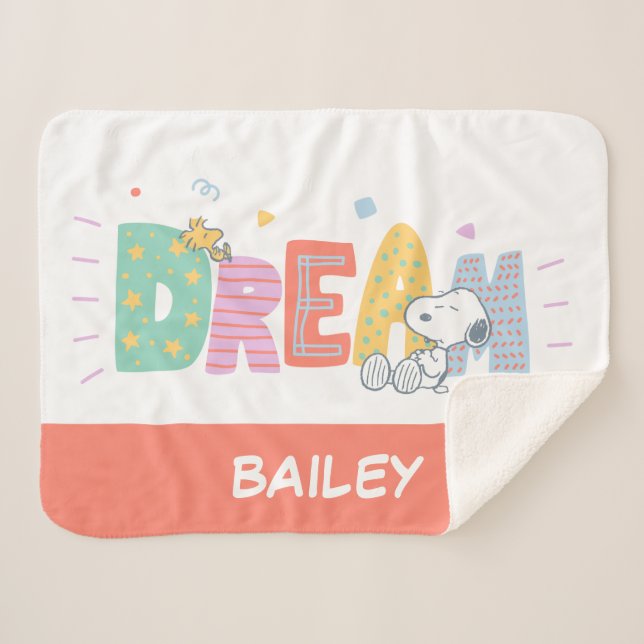 Couverture Sherpa cacahuètes | Snoopy & Woodstock Dream (Devant (Horizontal))
