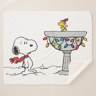 Couverture Sherpa cacahuètes   Snoopy & Woodstock Froid Birdbath