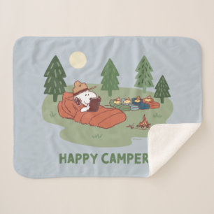 Couverture Sherpa cacahuètes Snoopy & Woodstock Happy Campers