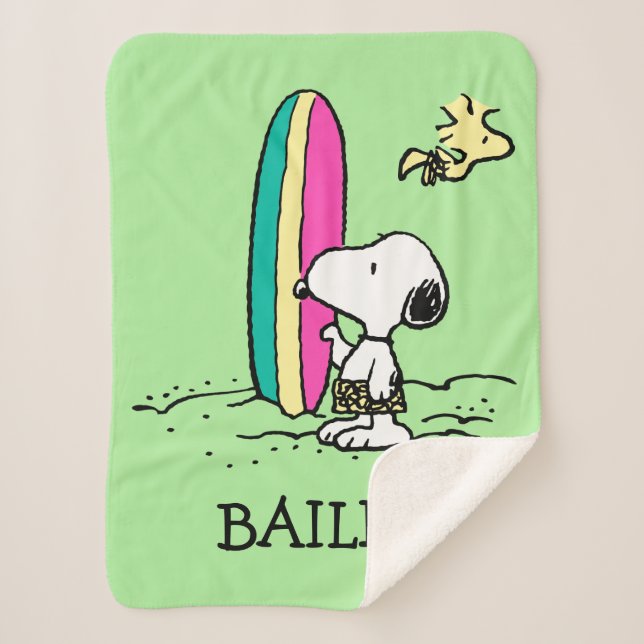 Couverture Sherpa cacahuètes | Snoopy & Woodstock High Tide (Devant)