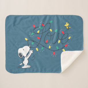 Couverture Sherpa cacahuètes   Snoopy & Woodstock Holiday