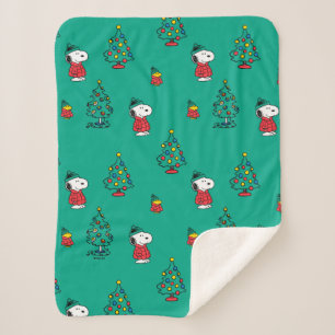 Couverture Sherpa cacahuètes   Snoopy & Woodstock Motif de Noël