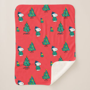 Couverture Sherpa cacahuètes   Snoopy & Woodstock Red Christmas
