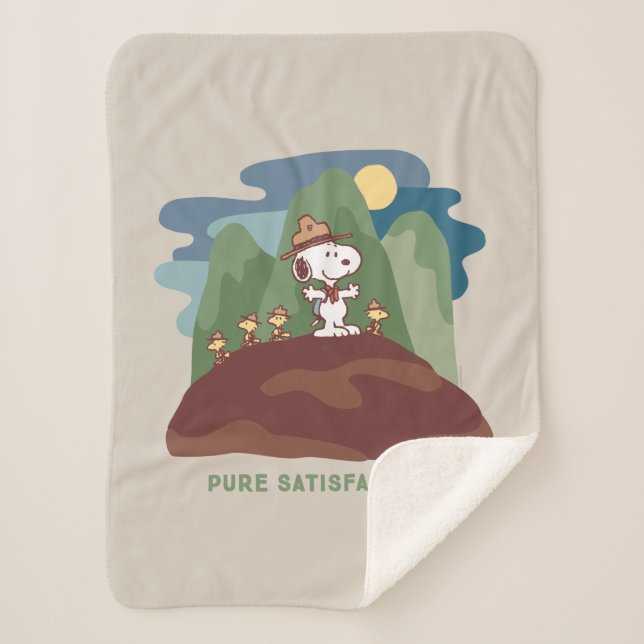 Couverture Sherpa cacahuètes | Snoopy & Woodstock Satisfaction pure (Devant)