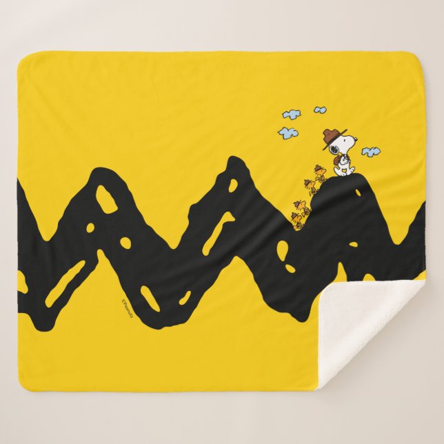 Couverture Sherpa cacahuètes | Snoopy & Woodstock Scout Troop Hippiq (Devant (Horizontal))