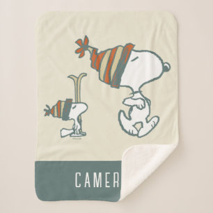 Couverture Sherpa cacahuètes   Snoopy & Woodstock Ski Trip