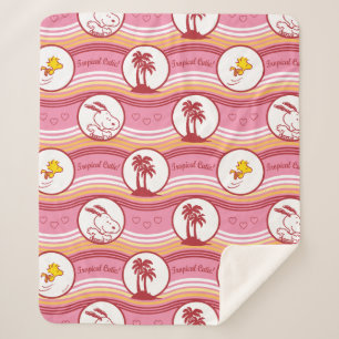 Couverture Sherpa cacahuètes   Snoopy & Woodstock Tropical Cutie
