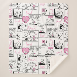Couverture Sherpa cacahuètes Valentine Heart Love Motif
