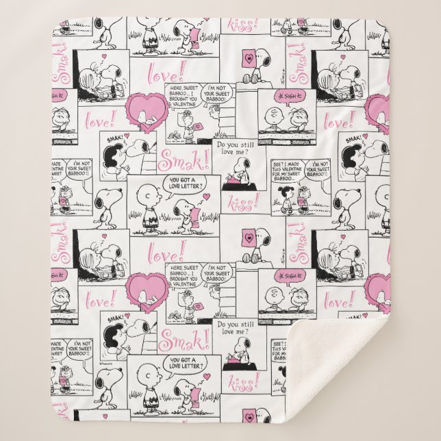 Couverture Sherpa cacahuètes | Valentine Heart Love Motif (Devant)