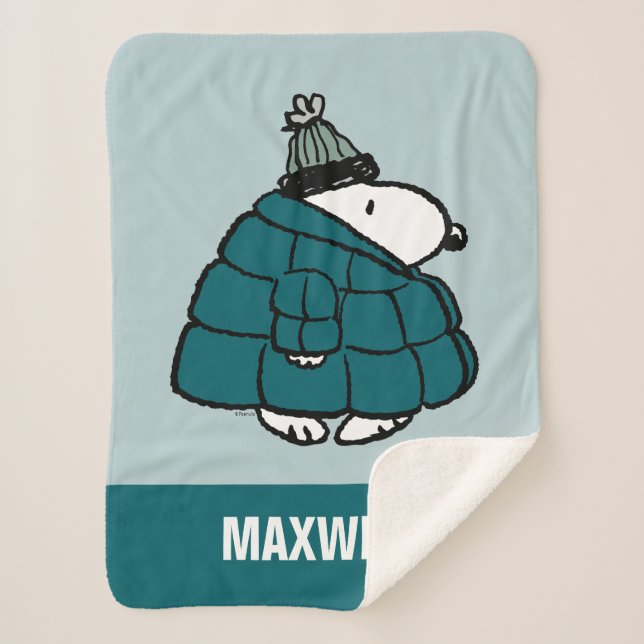 Couverture Sherpa cacahuètes | Veste Snoopy Winter Puffer (Devant)