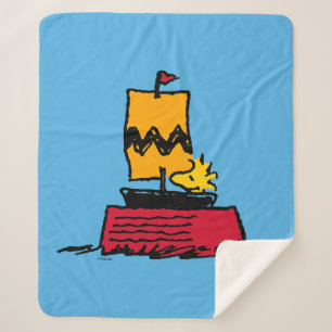 Couverture Sherpa cacahuètes   Woodstock Snoopy Plat Bateau à voile
