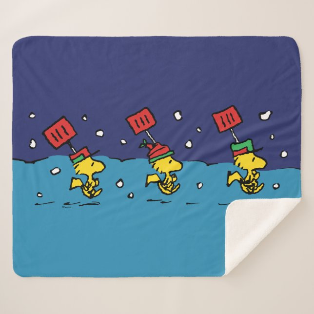 Couverture Sherpa cacahuètes | Woodstock Snow Shovel Team (Devant (Horizontal))