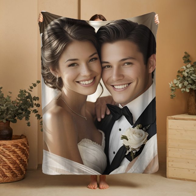 Couverture Sherpa Cadeau Anniversaire Sherpa Blanket Mariage Photo F (Créateur téléchargé)