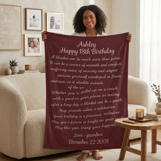 Couverture Sherpa Cadeau d'anniversaire 18 ans pour petite-fille, pe (Créateur téléchargé)