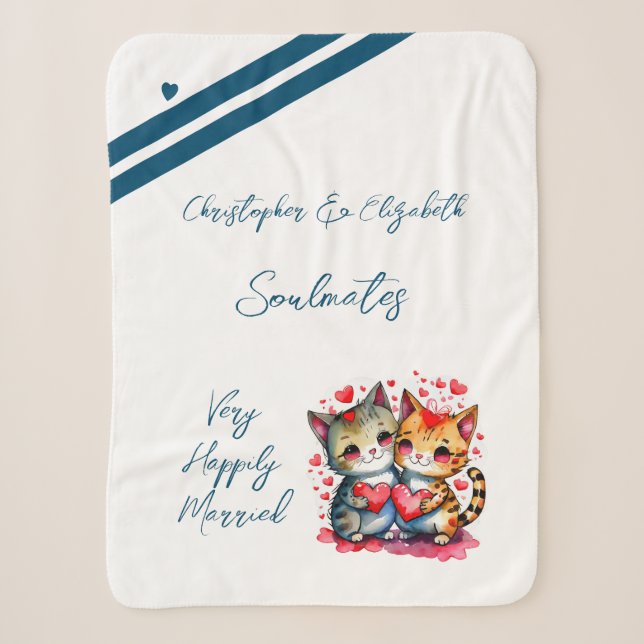 Couverture Sherpa Cadeau d'anniversaire pour mari âmes sœurs chats m (Devant)