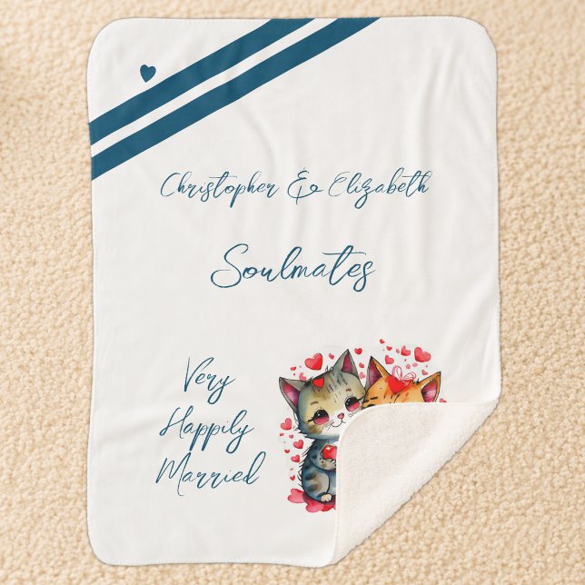 Couverture Sherpa Cadeau d'anniversaire pour mari âmes sœurs chats m (Créateur téléchargé)