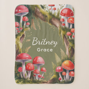 Couverture Sherpa Cadeau de Baby Shower Champignon Fantaisiste